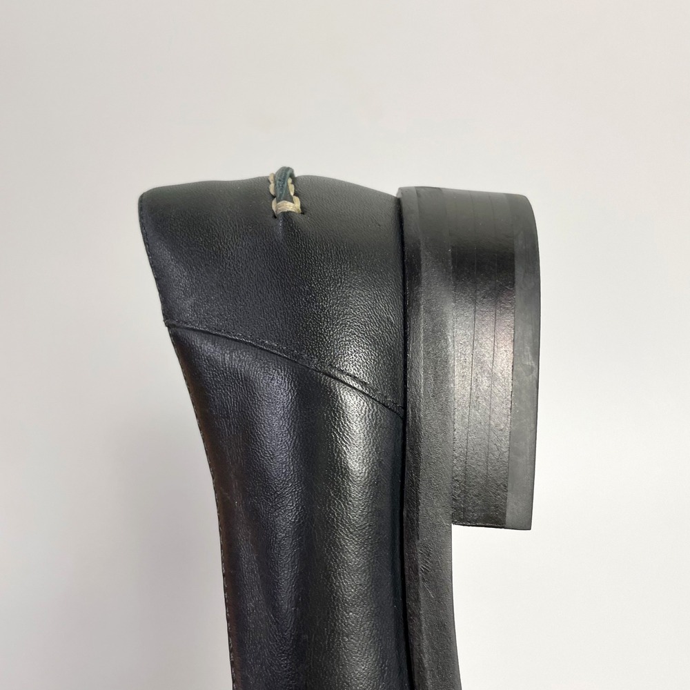 Everlane Black Leather Loafer Sz 9 Whipstitch Heel Minimalist Quiet Luxury - Picture 7 of 8